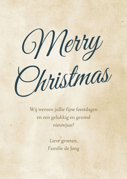 Kerstkaart Merry Christmas met roodborstjes 3