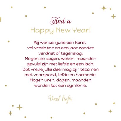 Kerstkaart Merry Christmas typografisch goud confetti 3