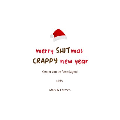  Kerstkaart merry SHITmas CRAPPY new year 3