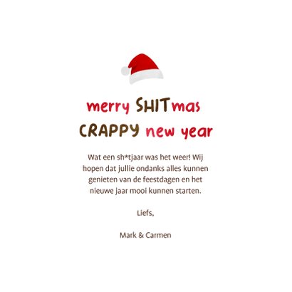Kerstkaart merry SHITmas CRAPPY new year 3