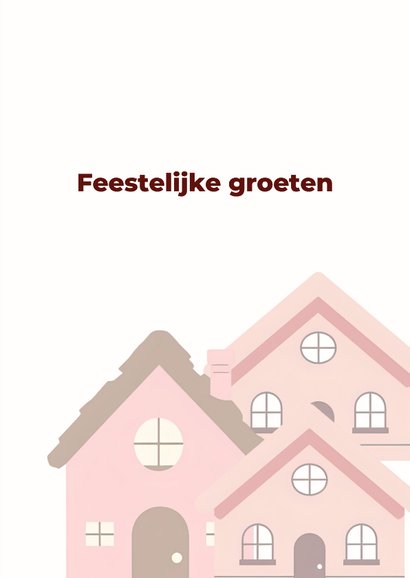 Kerstkaart met 3 kersthuisjes 3