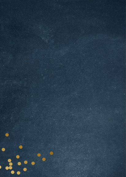 Kerstkaart met blauwe achtergrond en goudlook letters 2