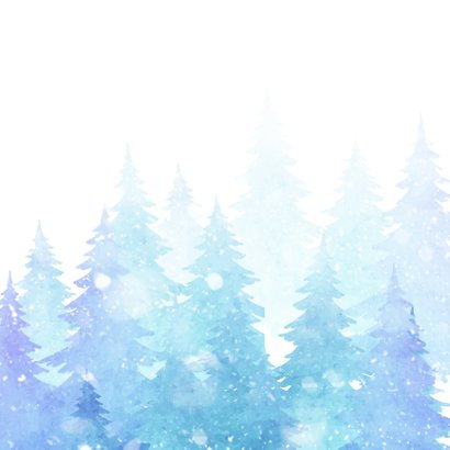 Kerstkaart met bomen en sneeuw 2