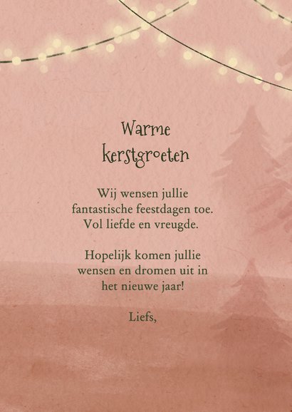 Kerstkaart met bosdieren met cadeautjes 3