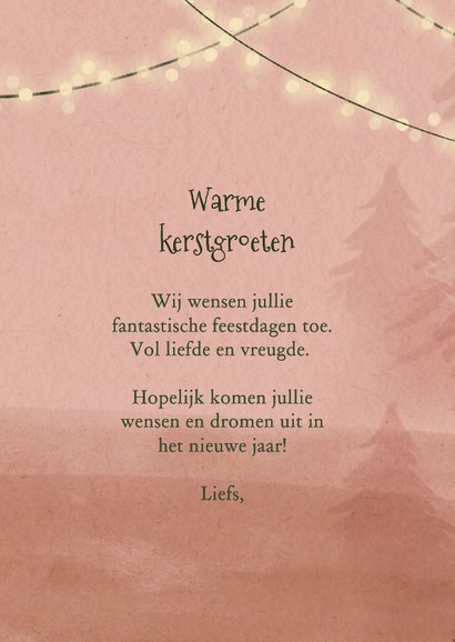 Kerstkaart met bosdieren met cadeautjes 3
