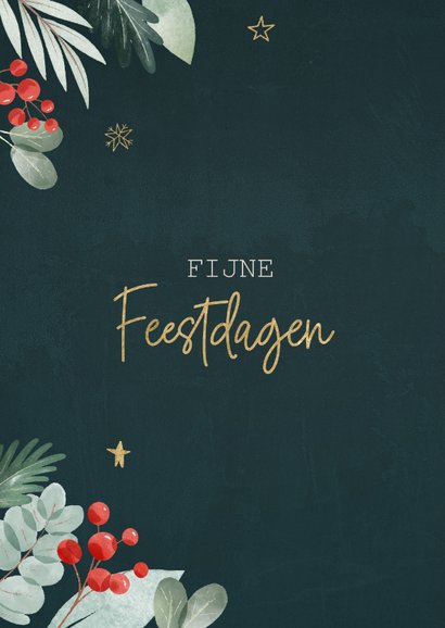 Kerstkaart met botanische illustraties 2