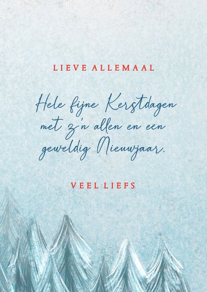 Kerstkaart met dieren in de sneeuw 3