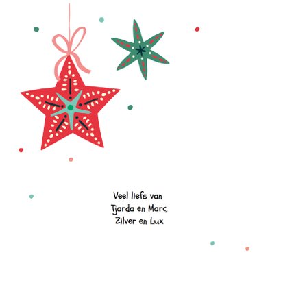 Kerstkaart met een engel die banner vasthoudt 2