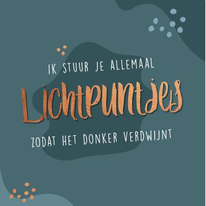 Kerstkaart met een lieve boodschap vol lichtpuntjes 2