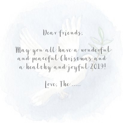 Kerstkaart met een vredesduif illustratie 3