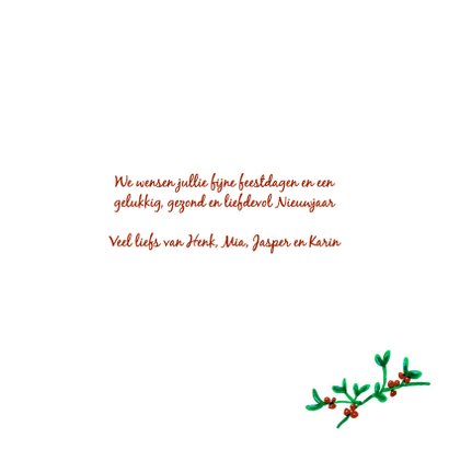 Kerstkaart met eigen foto in mistletoe krans 3