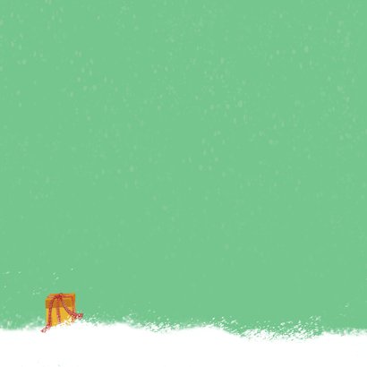 Kerstkaart met fatbike en kerstlampjes Achterkant