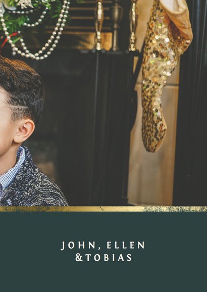 Kerstkaart met foto en gouden accent 3