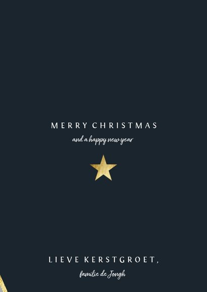 Kerstkaart met foto en gouden ster 3