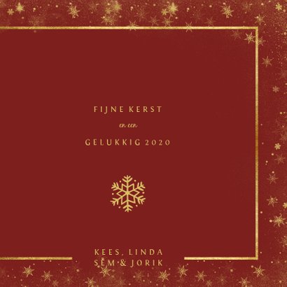 Kerstkaart met foto en goudlook kader 3