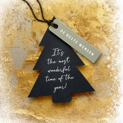 Kerstkaart met foto en kerstboom label design 2