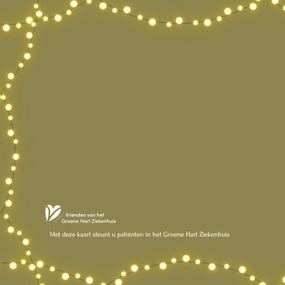 Kerstkaart met foto en slinger van lampjes Vrienden GHZ 2