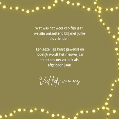 Kerstkaart met foto en slinger van lampjes Vrienden GHZ 3