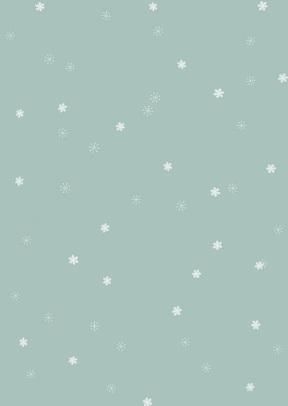 Kerstkaart met foto in winters sneeuwsterren kader Achterkant