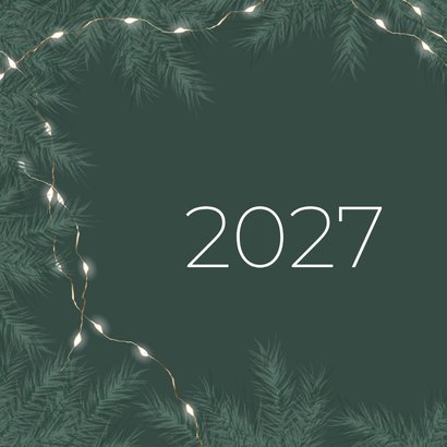 Kerstkaart met foto kersttakjes en lichtjes 2