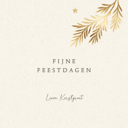 Kerstkaart met foto's en kerstballen taupe goud 3