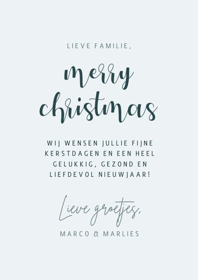 Kerstkaart met foto van bevroren meer en bos 3