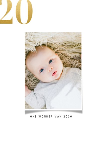 Kerstkaart met fotocollage en gouden 2021 2