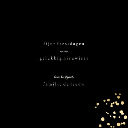 Kerstkaart met fotokerstboom en gouden confetti 3