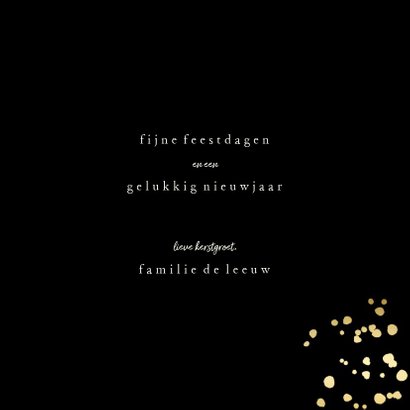 Kerstkaart met fotokerstboom en gouden confetti 3