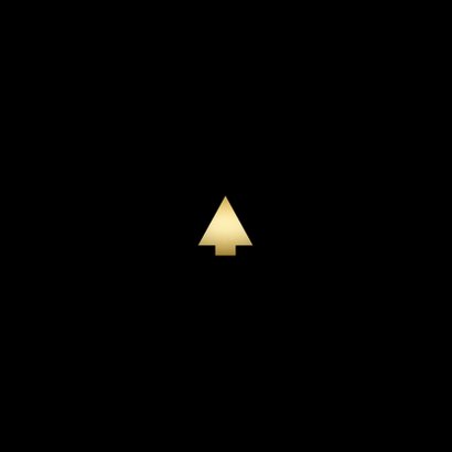 Kerstkaart met fotokerstboom en gouden confetti Achterkant