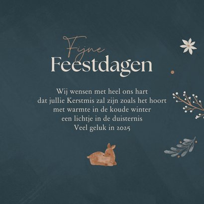 Kerstkaart met getekende hertjes 3