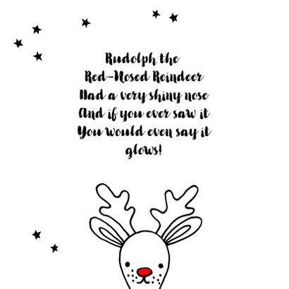 Kerstkaart met getekende Rudolf 2