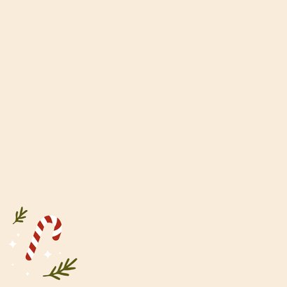 Kerstkaart met gingerbread poppetjes Achterkant