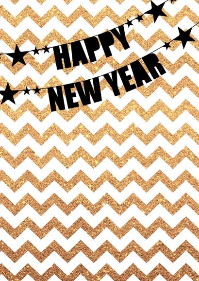 kerstkaart met gouden chevron 2