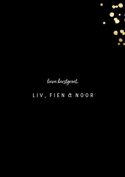 Kerstkaart met gouden confetti en foto 3