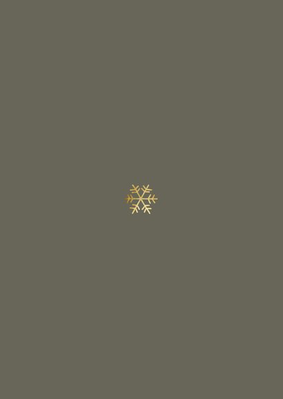 Kerstkaart met gouden confetti kader en speelse typografie Achterkant