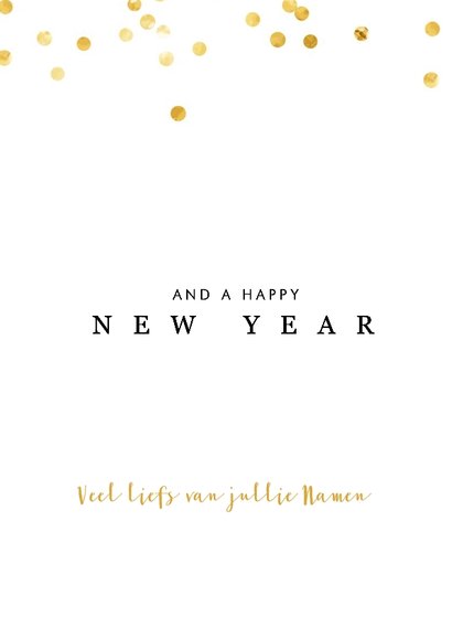 Kerstkaart met gouden confetti 3