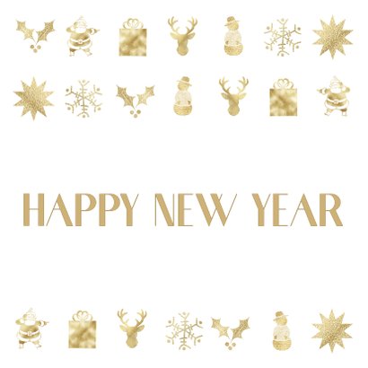 Kerstkaart met gouden figuurtjes 2
