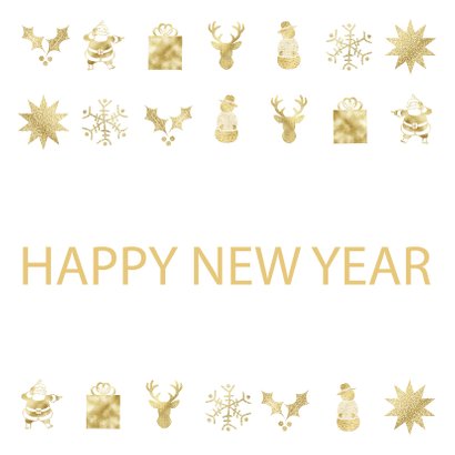 Kerstkaart met gouden figuurtjes 2
