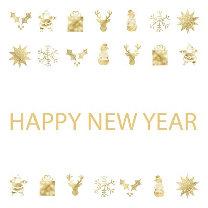 Kerstkaart met gouden figuurtjes 2