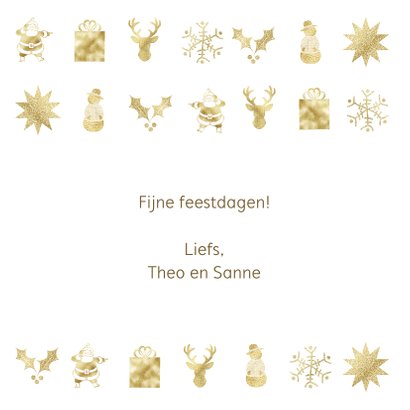 Kerstkaart met gouden figuurtjes 3