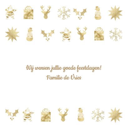 Kerstkaart met gouden figuurtjes 3