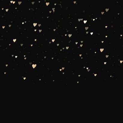 Kerstkaart met gouden hartjes veel lichtpuntjes voor 2027 Achterkant