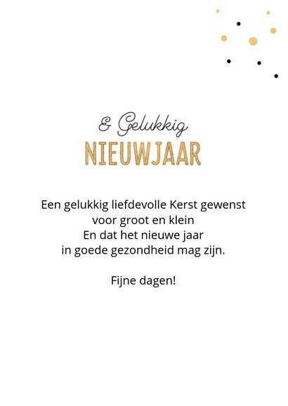 Kerstkaart met gouden kerstballen 3