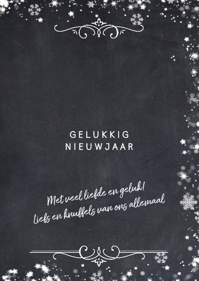 Kerstkaart met gouden sierlijke fotolijst en sneeuwkader 3