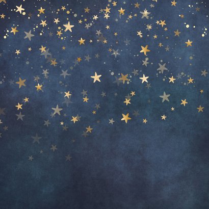 Kerstkaart met gouden sterren veel lichtpuntjes voor 2024 Achterkant