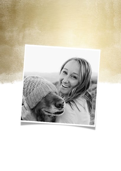 Kerstkaart met gouden waterverf en fotocollage 2
