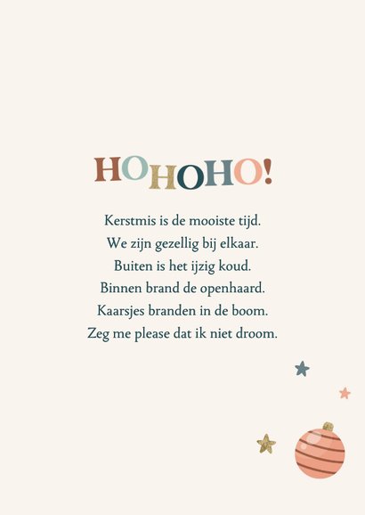 Kerstkaart met grappige typografische tekst 3