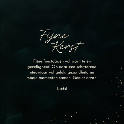 Kerstkaart met groot gouden hart groen fijne kerst 3