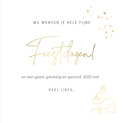 Kerstkaart met grote eigen foto, foliedruk en glitter kader 3